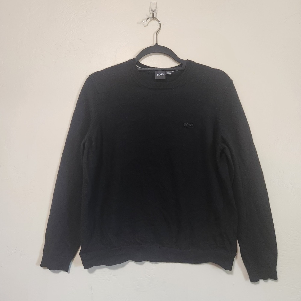 BOSS Black Crewneck Sweater Virgin Wool Black Hugo‎ Boss Size M/L